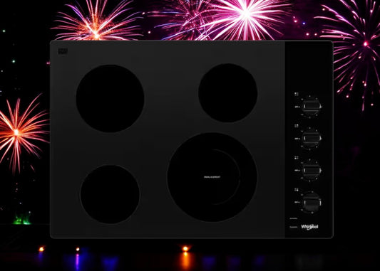 Whirlpool 30-Inch Electric Ceramic Glass Cooktop with Dual Radiant Element