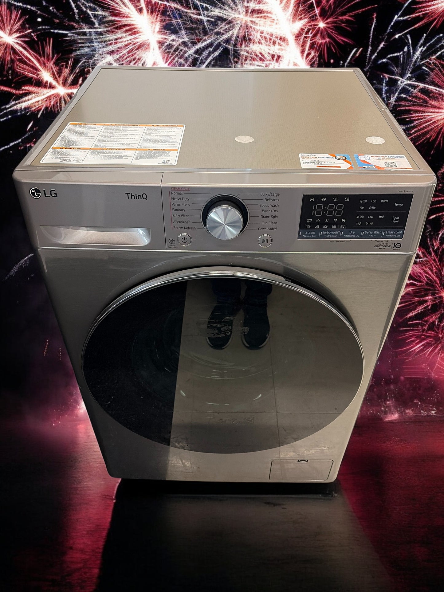 LG 2.4 cu. ft Smart Wi-Fi Enabled Compact Front Load All-In-One Washer/Dryer Combo